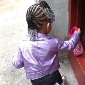 H&M Purple Metallic Biker Moto Jacket